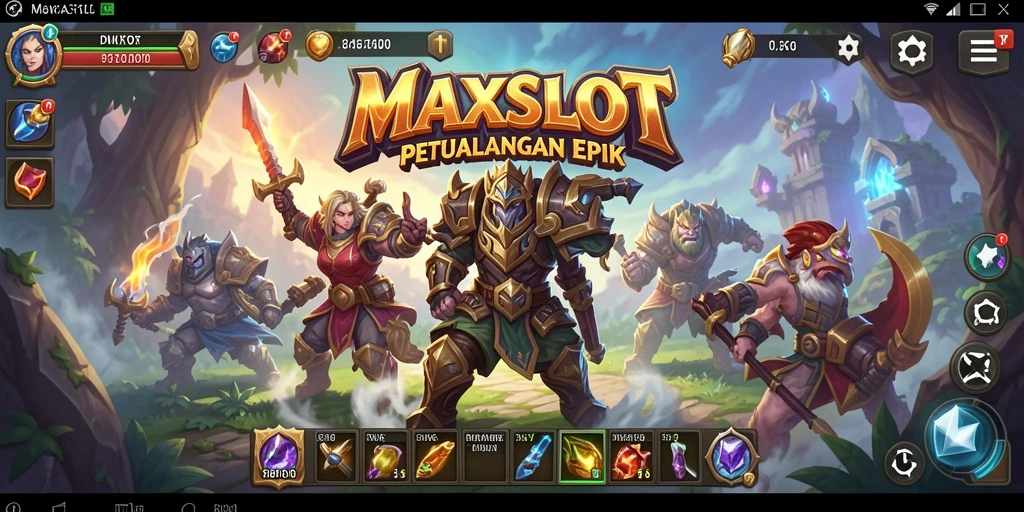 Tampilan menarik dari gameplay RPG di MAXSLOT