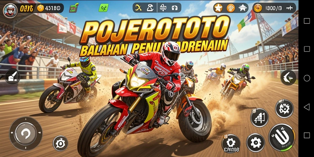 Gameplay seru balapan motor POJEROTOTO yang penuh aksi.