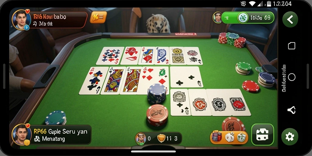 Tampilan menarik gameplay Gaple di RP66 yang mengasyikkan.