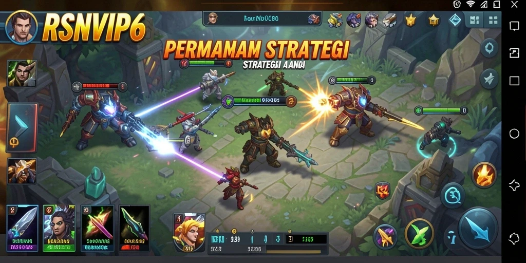 Tangkapan layar gameplay RSNVIP6 yang menunjukkan strategi yang kompleks.