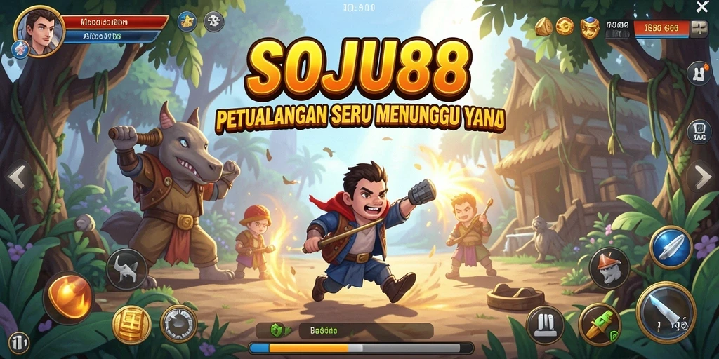 Screenshot menampilkan gameplay petualangan yang penuh aksi dan eksplorasi.