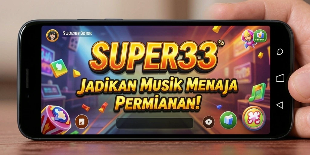 Tampilan gameplay SUPER33 dengan lagu dan tantangan seru.
