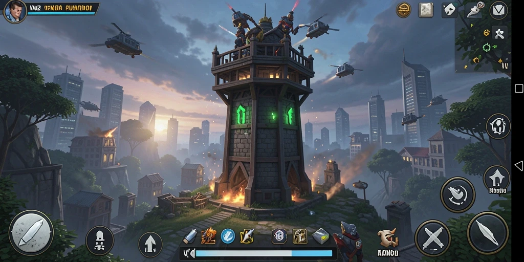 Gameplay menara pertahanan yang mendebarkan dan menantang.
