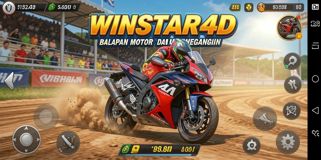 Gameplay seru balapan motor di WINSTAR4D dengan aksi mendebarkan.